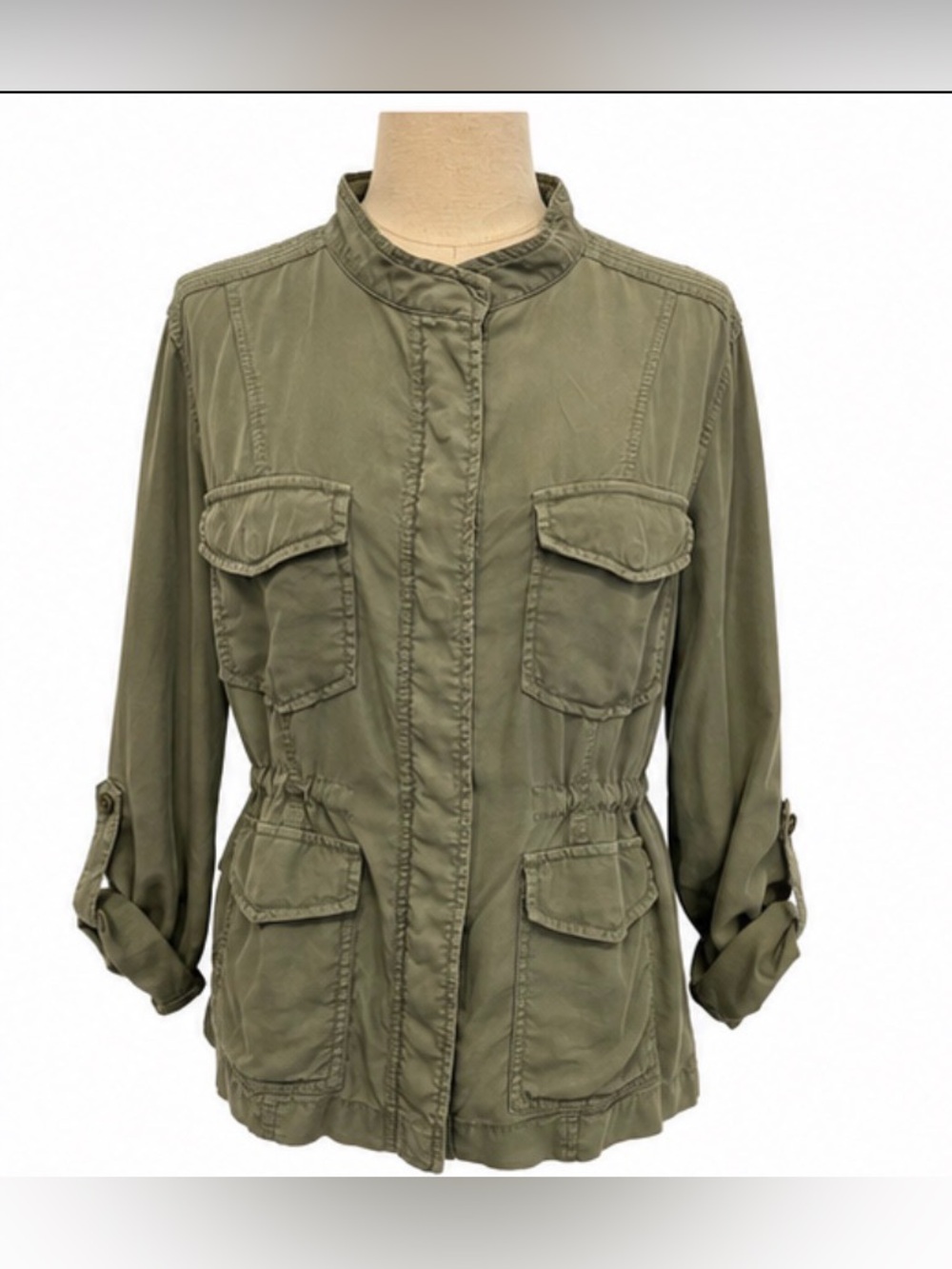 Sanctuary Olive Green Lyocell Utility Field Jacket Size Medium